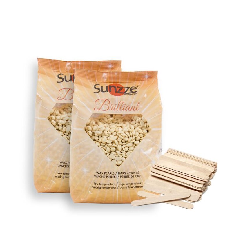 Sunzze Filmwax Choco pearls 2x kg + spatulas