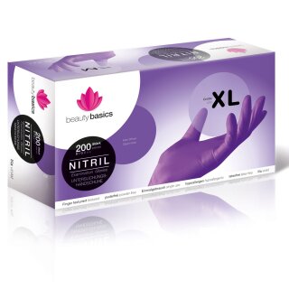 Nitril Handschuhe Beauty Basic - latexfrei - puderfrei - lila - Gr.XL - 1 Box - 100 Stück