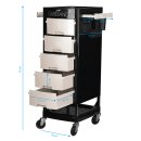 Gabbiano hairdressing trolley ft65 black/white