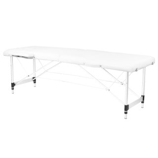 Folding massage table aluminum comfort 2 parts white