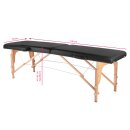 Folding massage table wood comfort 2 parts black