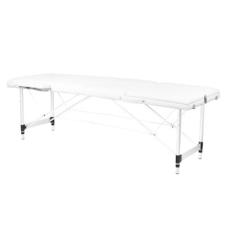 Folding massage table aluminum comfort 3-part white