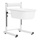 Height-adjustable foot bath for pedicures