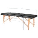 Folding massage table Wood Comfort 3 parts Black