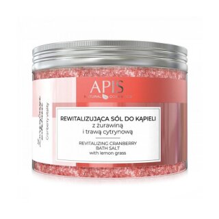 Apis Cranberry Vitality, revitalizing bath salts with cranberry and lemongrass, 650 g