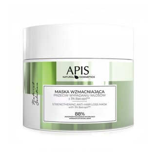 apis natural solution, strengthening mask against hair loss with 3% Baicapil, 200 ml