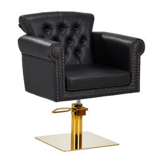 Gabbiano hairdressing chair Berlin black and gold