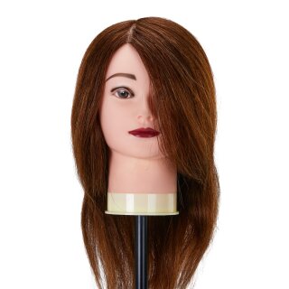 Gabbiano Kapperstrainingshoofd WZ1 met echt haar, kleur 4#, lengte 16"