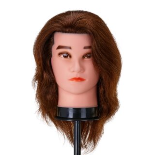 Gabbiano hairdressing practice head from WZ3 with natural hair, color 4#, length 8"