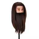 Gabbiano training head with hairdressers beard hair WZ4, synthetic hair, color 4#, length 8"+6"