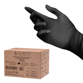 All4med disposable nitrile diagnostic gloves black xl 10 x 100 pieces