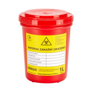 Medizinischer Abfallbehälter 1L rot