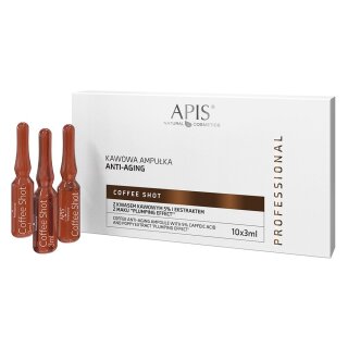 Apis coffee shot coffee ampoule anti-aging with caffeic acid and poppy extract "upholstering effect" 10x 3.5 ml
